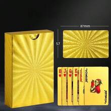 1pc 54 Black Gold Card Game Set PVC Waterproof Multiplayer Card Set Magic Bag Wedding Party Birthday Festival Table Games Gifts Entertainment Chess & Card Collection - Multicolor - View 9