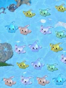 80/50/20/10/1pc Mini Night Glow Marine Animals Devil Fish,Colorful Miniature Realistic Devil Fish Decoration,Teenagers' Gift Or Incentive,Fish Species Birthday Gifts Graduation Party Gifts,Miniature Things Figurines To Hide For DIY Decoration, Ocean Style Party Ornaments