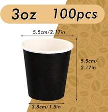Paquete de 100 vasos de papel de 3 onzas, vasos de baño, tazas de espresso, vasos de papel pequeños para enjuague bucal, aperitivos, adecuados para el hogar, fiestas, picnics (negro) - Rojo - Ver 9