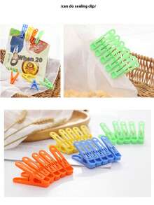 16/20pcs Clip Drying Clothespin Towel Clothes Socks Underwear Hanging Multi Clip Hangers Drying Quilt Sun Clothespin Windproof Plastic Material Multi-Purpose Clothes Peg .. - Multicolor - View 2
