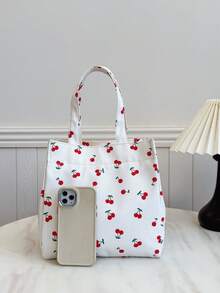 Portable Lunch Bag, Thermal Lunch Box, Bento Bag, Dinner Insulated Bag, Thickened Cute Lunch Fruit Bag For Students, Pink Leopard Print Floral Bag, School Supplies - Beige - View 2