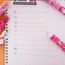 Disney 3pcs Disney Genuine Authorized SX-011 Strawberry Bear Ten Color Ballpoint Pen, Cartoon Kapibala Press Pen, Color Pen, Ballpoint Pen