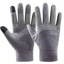 1 Pair Outdoor Warm Gloves, Windproof Waterproof Touchscreen Full Finger Gloves For Cycling, Sports, Skiing, Autumn/Winter