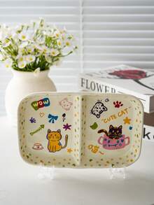 Cabin Kangaroo 1件爱丽丝梦游仙境系列碗盘，高品质，可爱的蝴蝶图案，家用餐具，送礼佳品，奶油色调，温柔治愈，童话世界之美，生动的蝴蝶画，浪漫用餐，传达温暖的思念 - 塗鴉Q喵 - 查看 16