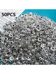 10/20/30/50/100 件古银锌合金生命之树吊坠珠适用于 DIY 珠宝制作、手链、项链和耳环工艺配件 - 銀色 - 查看 22