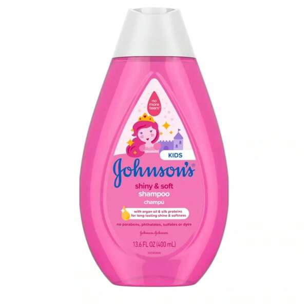 Johnson's Kids' Shiny & Soft Shampoo With Argan Oil & Silk Proteins, For Toddlers' Hair - 13.6 Fl Oz
