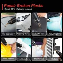 200W Cordless Hotmelt Welding Gun, USB Rechargeable Portable Repair Tool With 5000mAh Long Battery Life, Mica Heating Element, 400pcs Hotmelt Welding Kit, Suitable For Car Bumper And Plastic Repair