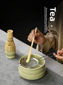 Matcha Tea Set, 6pcs Matcha Whisk Set, Matcha Starter Making Kit Matcha Gren Ea Whisk Setwith Scop, Coop Rest, Ifter, Whisk Holder, For Tea Ceremony Tea Drinking Back To School
