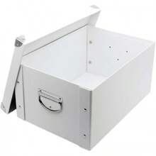 Collapsible Storage Box, Decorative Memory Box With Lid & Metal Reinforced Corners, Cardboard File Bin With Handles, Organizer Gift Box For Keepsake Toy Photos Office Nursery Wardrobe Bookshelfhalloween - 白色 - 查看 1