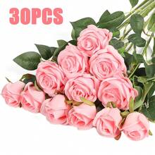 100pcs Artificial Pink Roses, Fake Flowers, Suitable For DIY Wedding Bouquets, Tabletop Decor, Bridal Shower, Valentine's Day Decoration, Baby Shower, Home Decor, Etc. - Pink - View 13