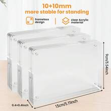 إطار صور مغناطيسي شفاف من الأكريليك ذو زوايا مدورة بسمك 10+10مم، إطار صور مغناطيسي بلوري عالي الجودة، مناسب للغاية لعرض الصور، متين وسهل الاستخدام، علامة السعر وبطاقة الصنم المغناطيسية، إطار صور هدية عيد الميلاد والتخرج - شفاف - مشاهدة 13