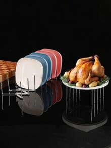 Retractable Stainless Steel Bowl, Plate, And Pot Lid Rack, Also Suitable For Steamer Rack, Adjustable Pot Lid Organizer, Cabinet, Cutlery Cabinet - Silver - View 2