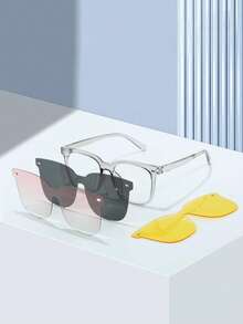 1 chiếc kính kẹp nam châm cho nữ, gọng và tròng kính bằng PC Polycarbonate chất lượng cao, thời trang, đa năng cho trang phục thường ngày, tiệc tùng, biểu diễn trên sân khấu - Nhiều màu - Xem 5