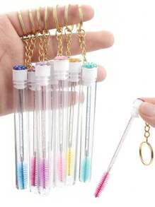 1pc Keychain Design Eyelash Brush With Tube