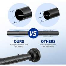 New Shower Curtain Rod, 1" Diameter Heavy Duty Tension Shower Rod, Non Slip Adjustable 28-102 Inch No Drilling Shower Curtain Rods Spring Tension For Bathroom, Shower Stall, No Rust, Black - 黑色28-102英寸 - 查看 6