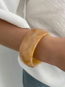 1pc Bohemian Retro Geometric Wide Resin Cuff Bracelet, Luxurious Holiday Party Jewelry Bracelet Gift For Women, Couples, Birthday, Versatile