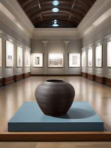 1pc Nordic Minimalism Style Ceramic Hydroponic Large Flower Vase, Suitable For Home Decor, Modern Simplistic Decorative Vase Set, For Fresh Flowers, Bohemian Style Vase, Suitable For Farmhouse, Living Room, Dining Room, Tabletop, Bookshelf, Centerpiece, Home Decor, Tabletop Decoration, Black Brushed Stripes Large Flower Vase,Halloween Decor Halloween Decor Fall Decor Room Decor Glass Vase - Black - View 7