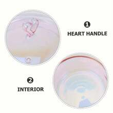 1 Casseruola in vetro a forma di cuore sfumato da 50 once (1,5 litri), con coperchio, adatta per pasta, salse, porridge, ramen, zuppe e insalate. La forma a cuore sfumata in rosa aggiunge un tocco romantico e accattivante, perfetta per l'uso quotidiano