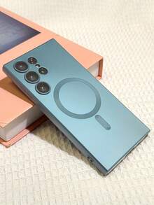 奢华哑光磁吸无线充电TPU手机壳，带镜头保护膜，兼容三星Galaxy S25 S24 S23 S22 S21 Ultra S25 Plus A55 56 - 黑色 - 查看 10