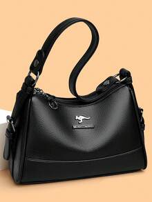 女士 2025 女式斜挎包钱包和手提包包奢华设计师女士手提包高品质皮革单肩包 - 黑色 - 查看 2