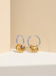 1 par de pendientes dorados de acero inoxidable para mujer; Diseño de abrazo, Día de San Valentín, Día del Maestro, Día de la Madre, Temporada de regreso a la escuela, Navidad, Halloween, Regalo