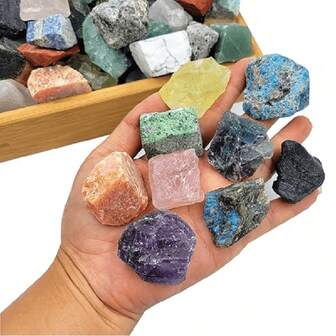 1 块天然岩石，用于翻滚宝石原始水晶粗糙宝石灵气水晶疗愈（2-4 厘米）