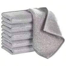 20/12/10/4pcs Magic Cleaning Cloth Thickened Double -Sided Metal Steel Wire Rags Kitchen Dish Pot Washdishing Cloths Towel Clean Tools, Cleaning Accessories, Household Cleaning Supplies, Room Decoration, Can Be Used To Prevent Oil Stains, Garbage, Etc., Suitable For Kitchens, Restaurants, Parties, Gatherings, Travel, Family Gifts, Home Gifts