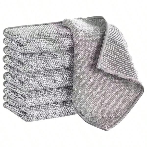 20/12/10/4pcs Magic Cleaning Cloth Thickened Double -Sided Metal Steel Wire Rags Kitchen Dish Pot Washdishing Cloths Towel Clean Tools, Cleaning Accessories, Household Cleaning Supplies, Room Decoration, Can Be Used To Prevent Oil Stains, Garbage, Etc., Suitable For Kitchens, Restaurants, Parties, Gatherings, Travel, Family Gifts, Home Gifts