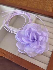 1 French Luxury Three-Dimensional Handmade Rose Strap Neck Chain Hot Girl Abstinence Maid Apricot/Purple/Coffee Clavicle Neck Belt