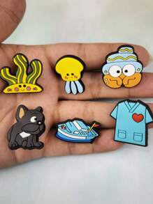 1 Set Of 15pcs Turtle & Coconut Tree Cartoon Print Sandal Charms And Bracelet DIY Accessories, Customizable Slippers And Phone Decoration, Suitable For Beach Holiday, Birthday, Festival Gifts