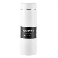 1 Stück 500ml auslaufsichere Edelstahl-Vakuumflasche mit großem Fassungsvermögen, tragbare und handgehaltene Thermosflasche mit großem Fassungsvermögen und Trinkhalm, Edelstahl-Sportwasserflasche, Wärmerhaltung bis zu 6-12 Stunden, 304 Edelstahl-Raumflasche, Fitness, Sport, Outdoor, Auto, Reisen, Trinktasse und -flasche