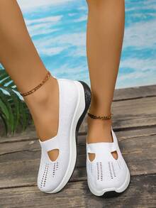 Zapatillas de moda transpirables, zapatos de trabajo cómodos y casuales, zapatos ortopédicos antideslizantes para mujeres - Blanco - Ver 5