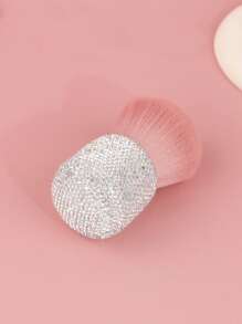 1PC Luxury Portable Rhinestone Powder Brush – Soft Bristles For Loose/Pressed Powder, Easy Clean & Travel-Friendly, Ideal For Daily/Work/Trip Makeup, 2025 Fashionable Beauty Gift (Rhinestone-Encrusted Handle)