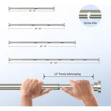 New Shower Curtain Rod, 1" Diameter Heavy Duty Tension Shower Rod, Non Slip Adjustable 28-74 Inch No Drill Shower Curtain Rods Spring Tension For Bathroom, Shower Stall, No Rust, Brushed Nickel - 拉絲鎳 28-74 英寸 - 查看 5