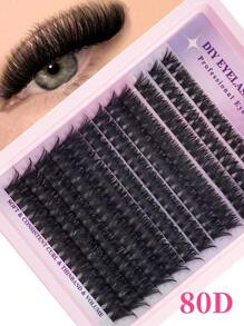 240/216/192 Pieces / Package Of Curly Salon-Style C-Shaped Cluster False Lashes, Natural And Dramatic Individual Lashes For DIY Use