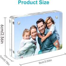 إطار صور مغناطيسي شفاف من الأكريليك ذو زوايا مدورة بسمك 10+10مم، إطار صور مغناطيسي بلوري عالي الجودة، مناسب للغاية لعرض الصور، متين وسهل الاستخدام، علامة السعر وبطاقة الصنم المغناطيسية، إطار صور هدية عيد الميلاد والتخرج - شفاف - مشاهدة 11