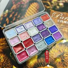 Juego de acuarelas sólidas perladas de 20 colores: pigmentos premium para caligrafía inglesa, pintura, teñido y artesanía floral, de vuelta a la escuela, útiles escolares
