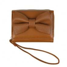 1pc Korean Style Bow Design Short Wallet Fashion Minimalist PU Leather Tri-Fold Coin & Card Purse Suitable For Girls Women Office Ladies Great For Work Business Trip Commuting Outing Travel