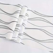 1 Roll 3D Striped Self-Adhesive Wallpaper, Stereoscopic Geometric Pattern Wallpaper For Home Decor, Living Room, Waterproof And Removable Wall Sticker For Bedroom & Living Room Wall Paper Wall Stickers Room Decor Wall Decor