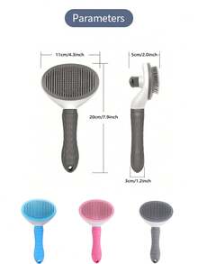 2件套狗刷、猫刷、除蚤梳、自动清洁刷、宠物美容刷、宠物按摩刷、脱毛美容刷、打结工具、除毛梳、自动脱毛刷、宠物清洁工具、毛发收集标签、狗刷、猫刷、宠物毛发收集梳、动物配件、宠物用品 - 彩色 - 查看 7