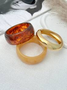 1pc Bohemian Retro Geometric Wide Resin Cuff Bracelet, Luxurious Holiday Party Jewelry Bracelet Gift For Women, Couples, Birthday, Versatile