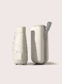 1pc Mini Portable Sun Umbrella UV Protection And Rain Umbrella Foldable Umbrella With Carrying Case Box For School, Office, Household, Travel Boy Valentine Heart Valentine