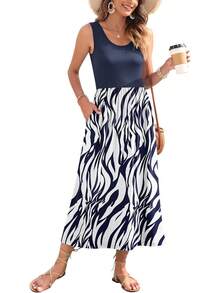 Women's Summer Maxi Dress 2025 Casual Sleeveless Hawaiian Sundress Tropical Long Dress Beach Vacation Outfit - White - View 6