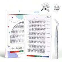 Self Adhesive Eyelashes Clusters No Glue Lash Clusters 1016mm Wispy Natural Cluster Lashes No Band Pr On Lashes More Comfortable Stronger Hold Lace - Black - View 2