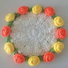 زهرة وردة صنع يدوي وسادة تحت الكوب، وسادة كوب مزخرفة بالكروشيه، هدية إبداعية، ديكور المنزل، هدية تخرج، ديكور حفلة، لوازم مدرسية، عودة للمدرسة