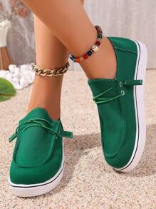 Scarpe sportive casual da donna, punta tonda, scarpe di tela, mocassini, design con laccetti, leggere e traspiranti, suola in EVA, adatte per campus, all'aperto, escursionismo, corsa, tennis, indossabili in tutte le stagioni, scarpe casual nere, scarpe da tennis bianche, ballerine rosa, scarpe da corsa gialle, scarpe di tela verdi