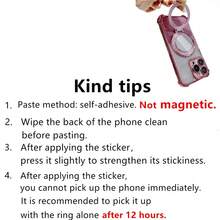 闪亮亮片指环支架，带镜子，适用于所有智能手机 - 闪亮手机握把和支架，时尚闪亮指环支架，通用手机配件 - 彩色 - 查看 5