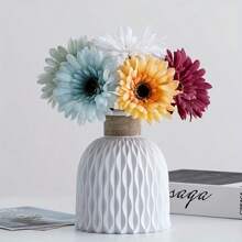 Vase aus Hanfseil mit Ananasmuster, Kunststoff, simpler und frischer Blumenvasen-Effekt mit Wellenstruktur