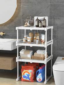 1 Buah Rak Penyimpanan Lemari yang Dapat Diatur Ketegangannya, Pembatas Rak yang Dapat Diperluas untuk Lemari, Desain Tahan Lama untuk Penggunaan di Dapur dan Kamar Tidur, untuk Loker dan Lemari Pakaian, Dekorasi Kamar Tidur, Kembali ke Sekolah - Putih - View 3