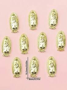 10pcs/Bag 3D Zinc Alloy Nail Art Decorations, Y2K Inspired Golden Accents For DIY Manicures, Fashionable & Versatile Nail Accessories,